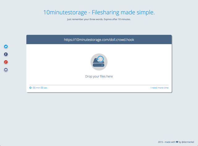 10Minutestorage 十分鐘臨時免空，線上共享交換檔案利器