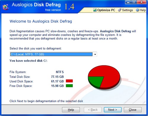 Auslogics Disk Defrag - 好用又快速的免費磁碟重組軟體