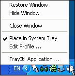 TrayIt! - 把工作列上的視窗縮小到系統列的小工具！