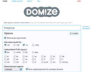 Domize：查詢網址註冊情形，找出有用的網域名稱組合