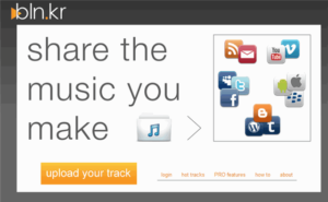 bln.kr 把自己製作的音樂分享到 Twitter、Facebook 或網路上