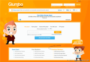 GlumboUploads 免費檔案分享空間，支援單檔 2GB 文件