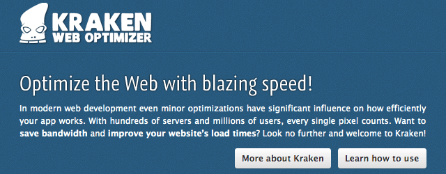 Kraken.io 網頁最佳化服務，集合圖片壓縮等工具