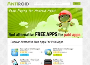 Antiroid 找出 Android 付費應用程式的免費替代方案