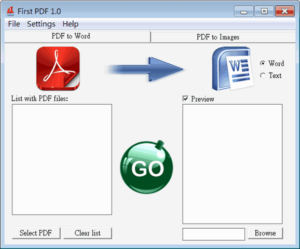 First PDF 免費 PDF 轉檔軟體（Word、純文字和圖檔）