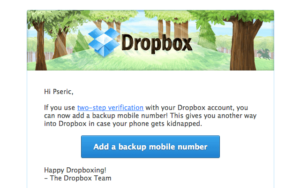 Dropbox 對「雙重認證」加入「備用電話號碼」功能