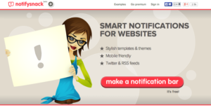 NotifySnack 為網站加入頂部通知欄，廣告產品、增加訊息曝光率