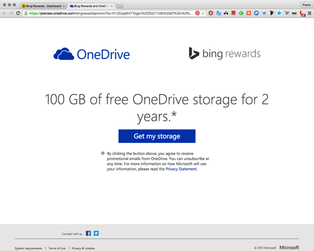 微軟 OneDrive 100 GB 容量升級教學，善用 Bing Rewards 獲取兩年份空間