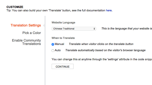 Microsoft Translator Widget