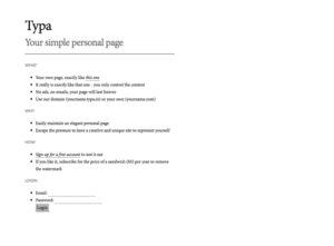 Typa 免費個人網頁，三分鐘設計質感簡歷