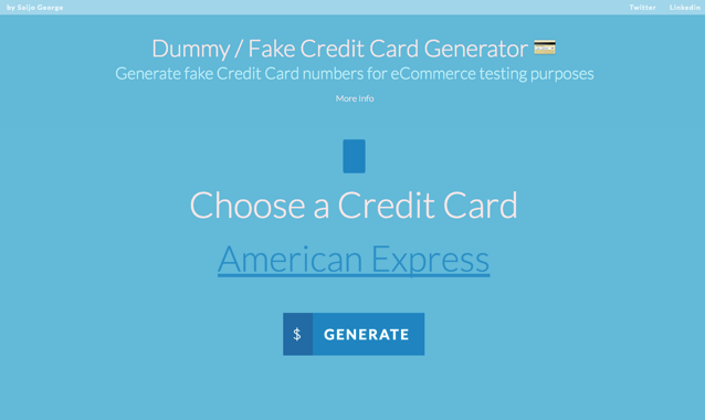 Dummy / Fake Credit Card Generator