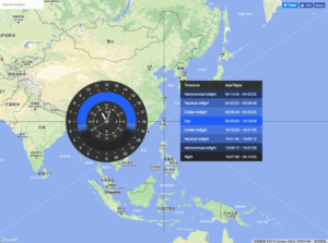 Chronozone 結合 Google 地圖查詢各大城市時間、日出日落時間