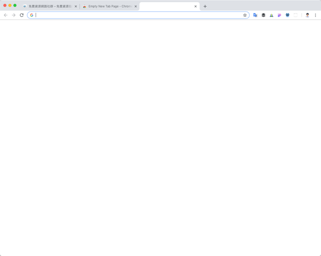 Empty New Tab Page