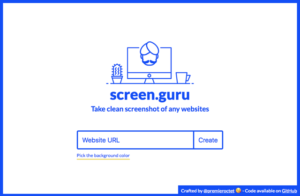 Screen Guru 輸入網址線上立即製作截圖，附帶 Mac 視窗和陰影效果