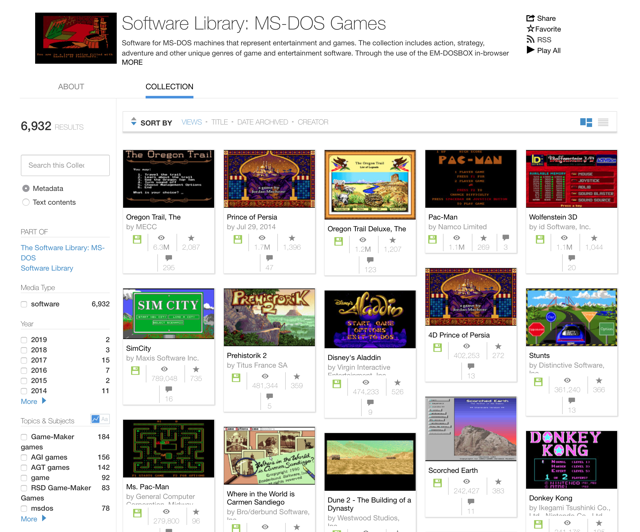 Internet Archive 更新加入 2,500 個 MS-DOS 遊戲，可直接以模擬器線上玩