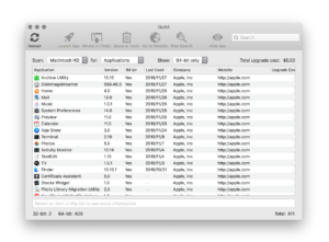 Go64 升級 macOS 10.15 前幫你檢查電腦上還有那些 32 位元應用程式