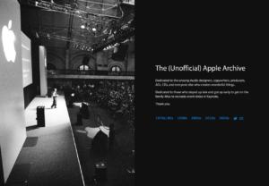 The Apple Archive 蘋果非官方檔案庫，收錄發表會影片、廣告和宣傳圖片