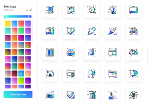 Gradientify Icons 免費 SVG 漸層圖片集，可自訂顏色打包 500 種圖案
