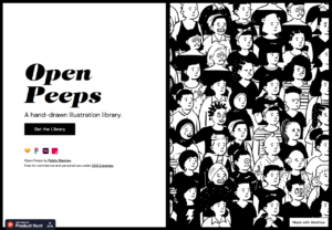 Open Peeps 免費手繪人物插圖，內建三種樣式可快速混搭造型模組