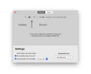 Hidden Bar 讓 Mac 工具列更乾淨，自動隱藏用不到的應用程式圖示