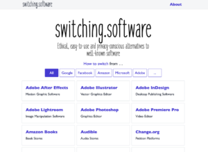 switching.software 收錄主流軟體網路服務替代方案，更具隱私安全新選擇