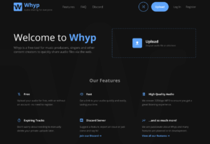 Whyp 免費音樂上傳空間，拖曳 MP3 快速產生分享網址可線上播放