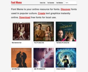 Font Meme 探索流行文化使用的字型，以電影、音樂、遊戲和書籍搜尋
