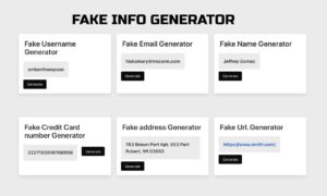 FAKE INFO GENERATOR 個資產生器建立隨機帳號、信用卡、電話地址