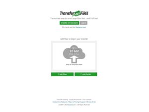 TransferBigFiles 超過 15 年老牌免費空間，上傳檔案將分享網址寄到信箱