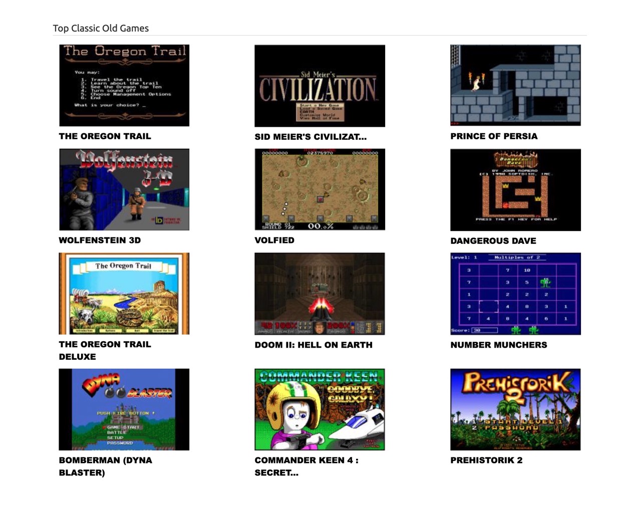 ClassicReload 收錄超過 6000 個 DOS、Windows 老遊戲線上玩