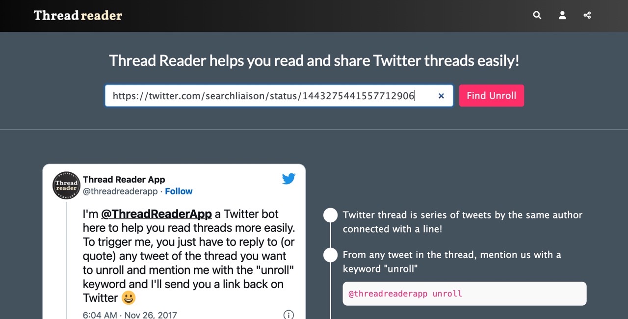 Thread Reader App
