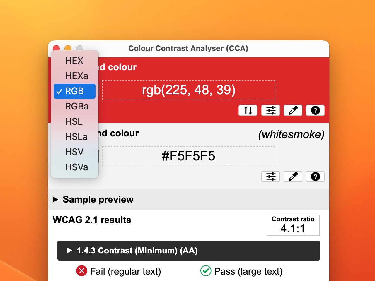 Colour Contrast Analyser (CCA)