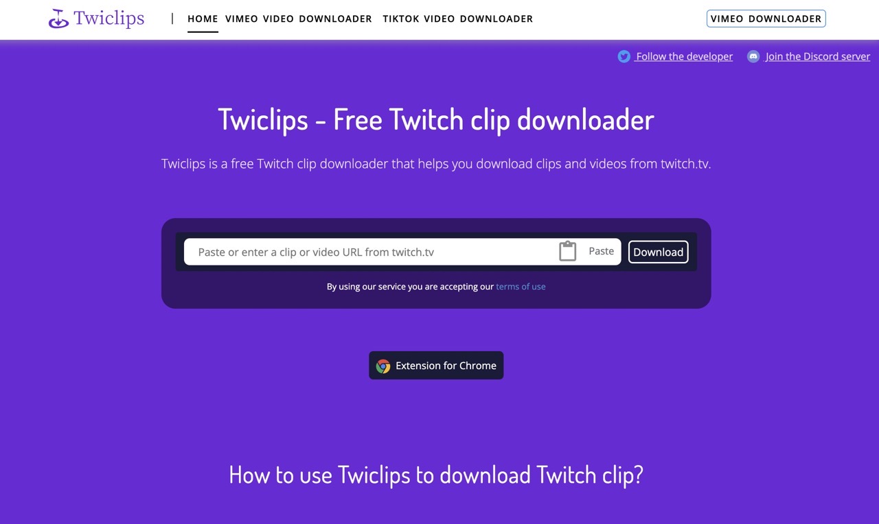 Twiclips 免費 Twitch 影片下載工具，長度限制不超過 30 分鐘
