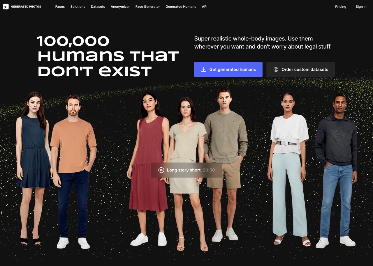 Generated Humans 首頁