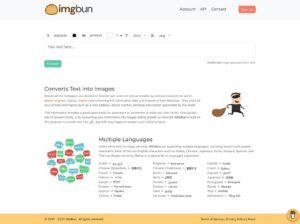 IMGBun 線上將文字轉圖檔，可自訂文字顏色、大小支援三種格式