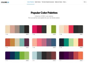 Colors UI 收錄超過 1000 個調色盤，取得配色靈感的好用工具
