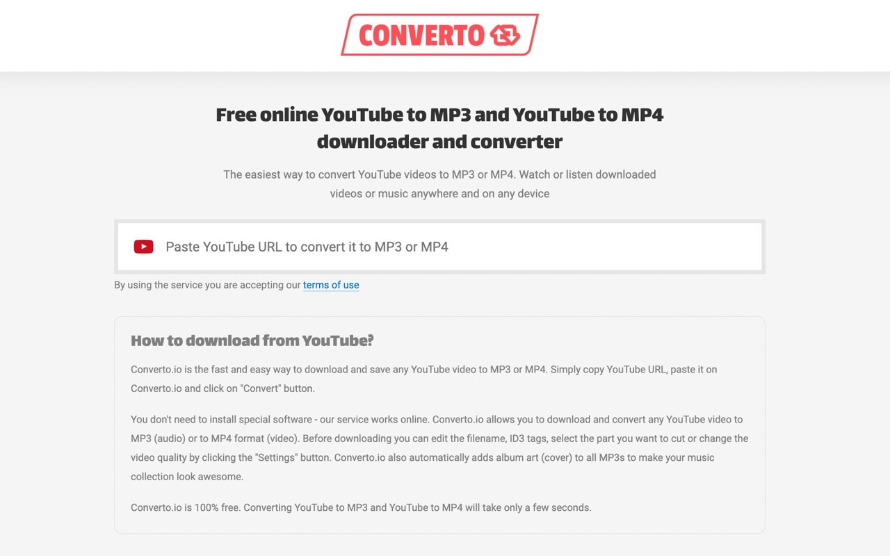 Converto.io 免費線上 YouTube 影片下載工具可轉 MP4、MP3