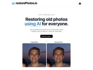 restorePhotos 使用 AI 修復老照片，解決臉部模糊、解析度不佳問題