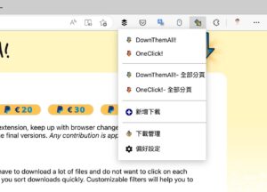 DownThemAll 功能強大的免費下載管理器，支援 Chrome、Edge 和 Firefox