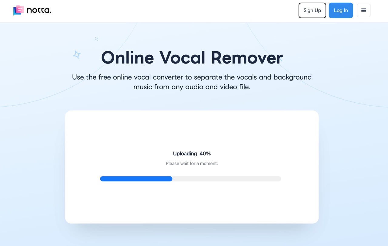 Notta Online Vocal Remover