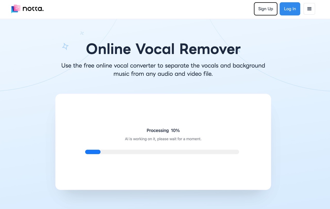 Notta Online Vocal Remover