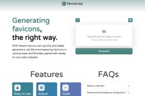 favicon.zip 免費線上工具：拖曳圖片快速製作各尺寸網站標誌
