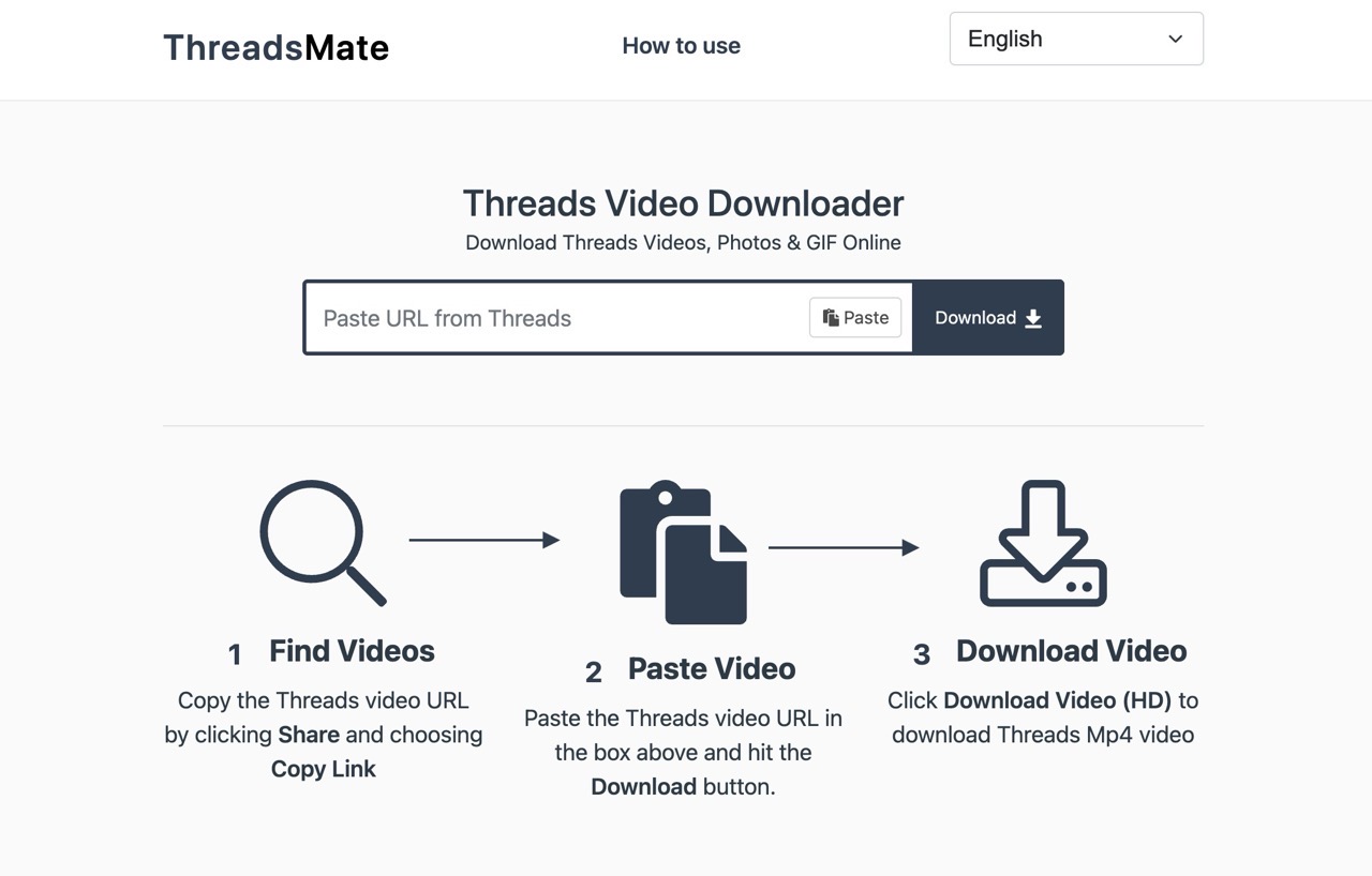 ThreadsMate 線上 Threads 影片下載工具，貼上網址保存 MP4 格式