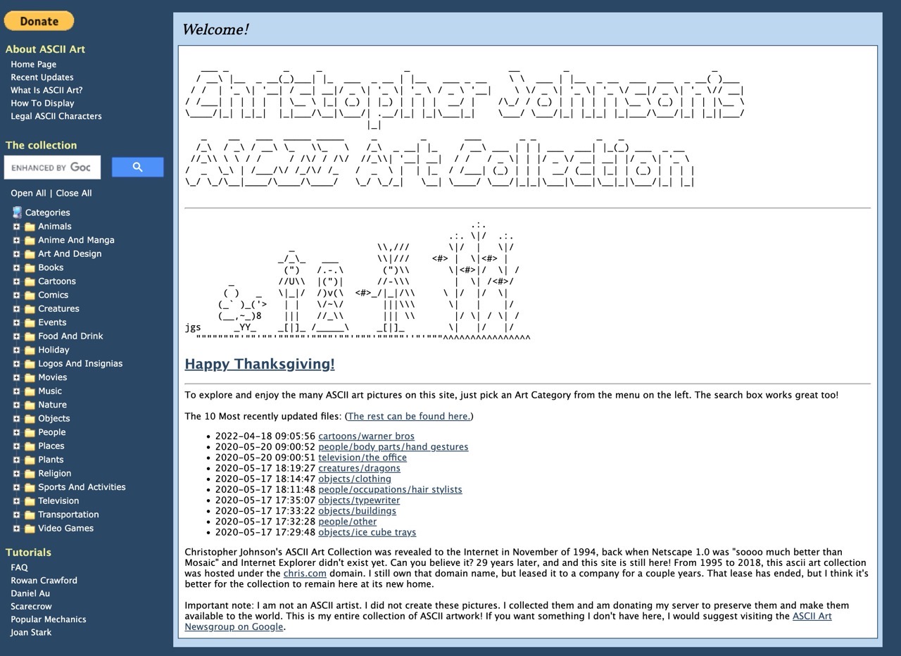 ASCII Art Collection 三十年前流行的 ASCII 藝術圖彙整，探索網路發展的演進