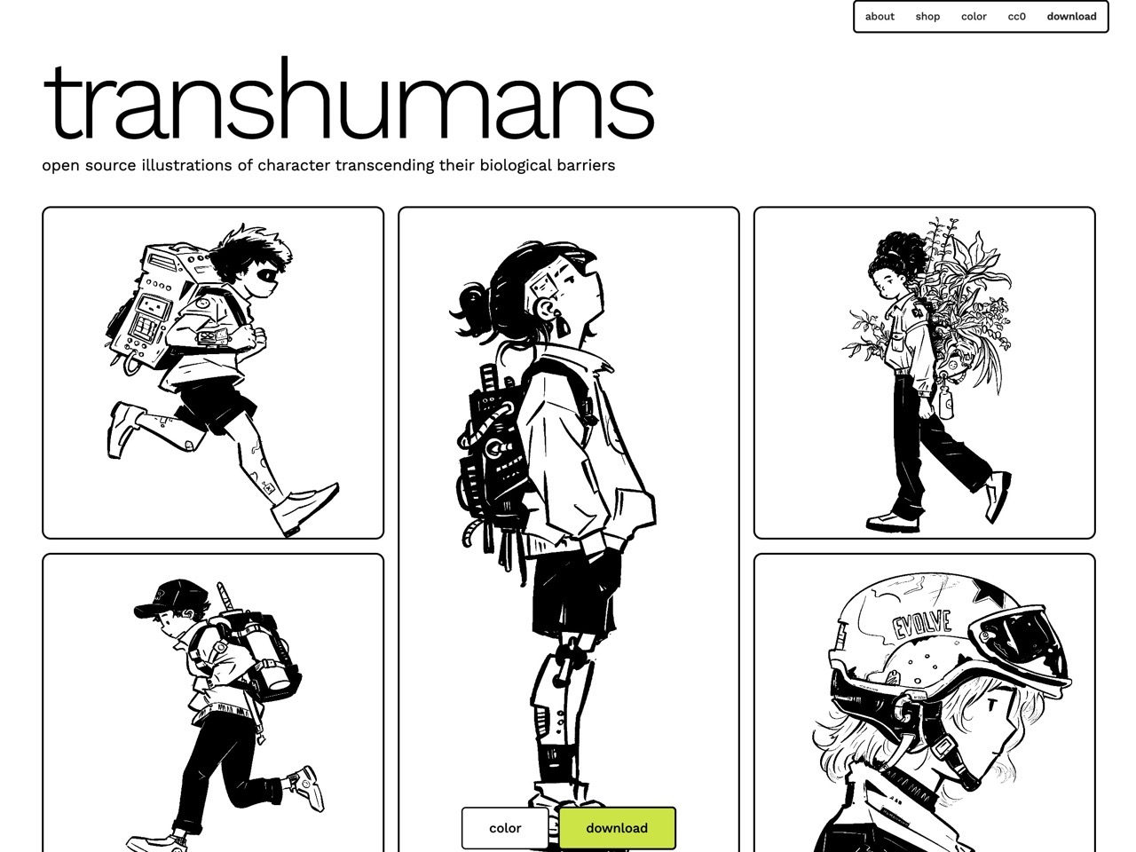 Transhumans 插畫藝術的超人類之旅，插畫家作品免費下載可商用