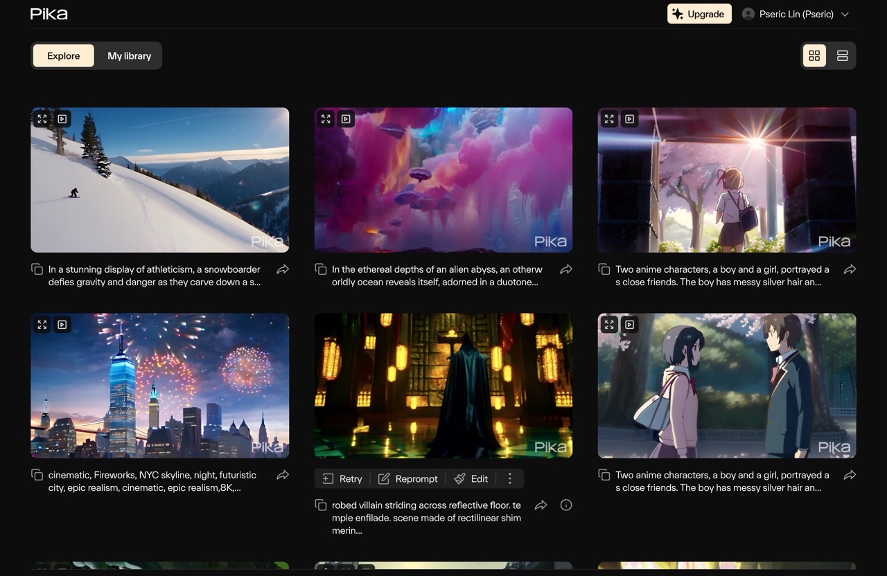 Pika AI 影片創作平台：快速產生個性化影片與進階影像編輯功能