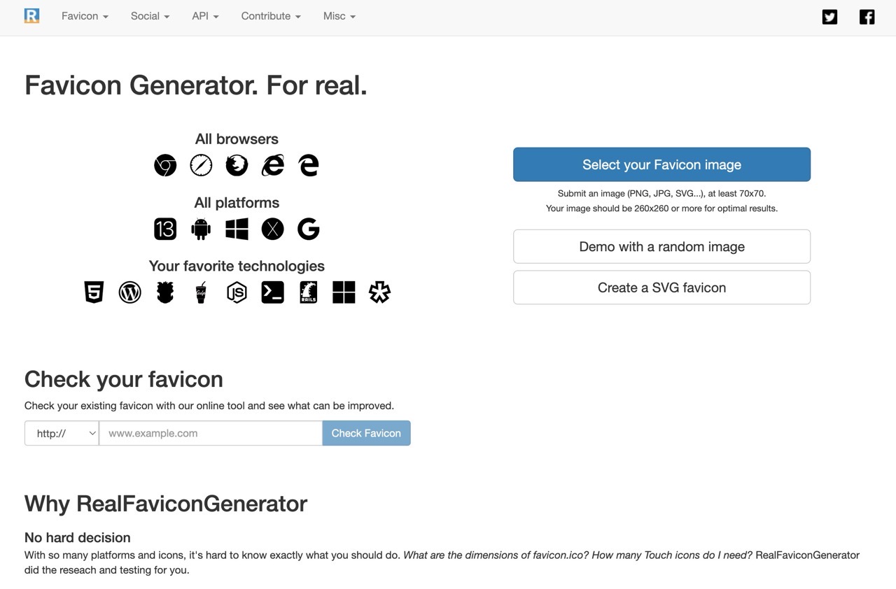 如何使用 RealFaviconGenerator 快速製作適用於各平台和瀏覽器的網站標誌（Favicon）？