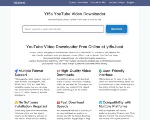 Yt5s.best：免費下載 YouTube 影片，高畫質、支援 MP4、MP3 等多種常見格式